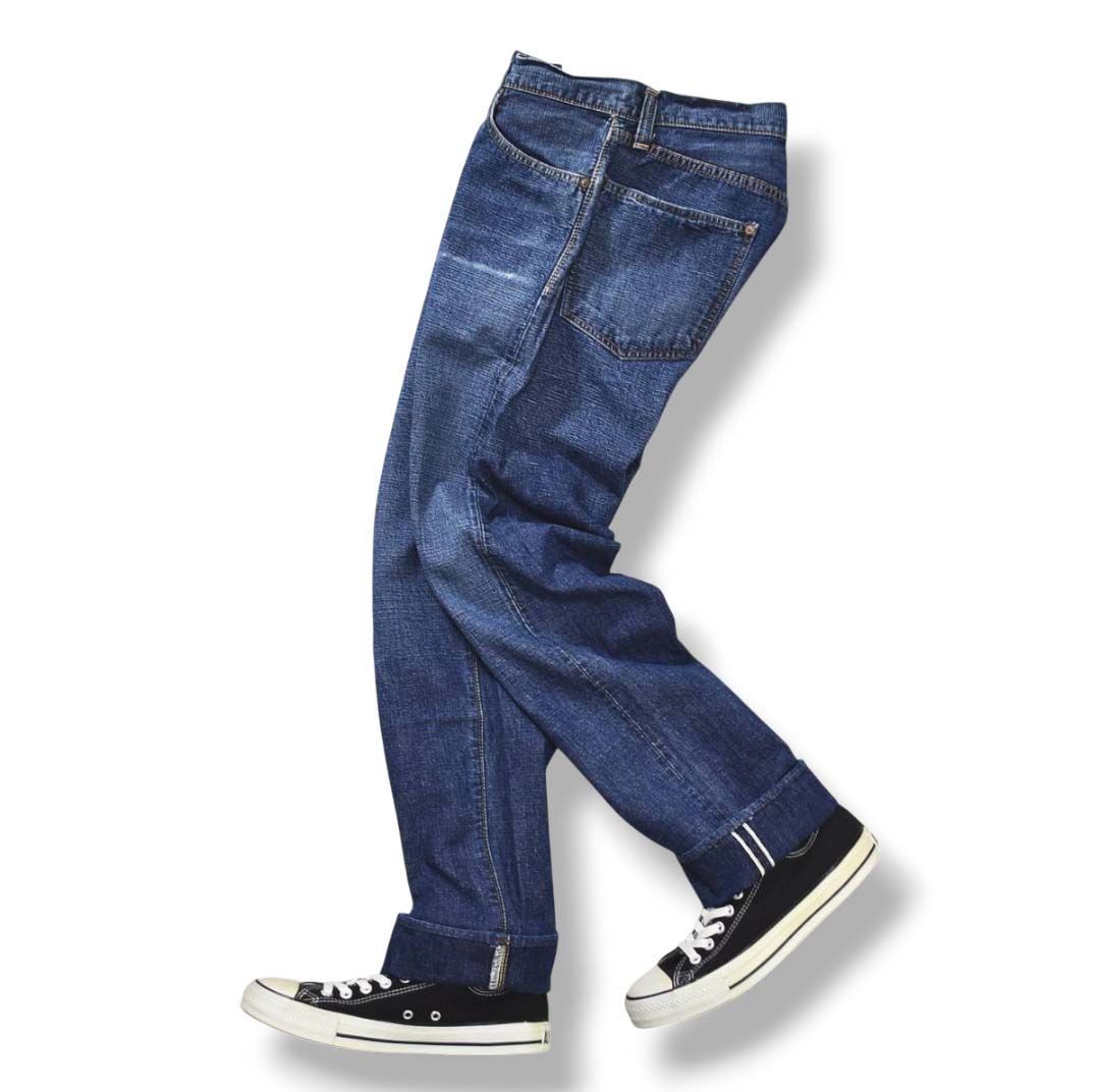 シュガーケーン 東洋エンタープライズ 砂糖黍デニム ストレート デニム ジーンズ パンツ 大戦 月桂樹 Vステッチ ボタンフライ 緑耳セルビッチ W 29 L 34 インディゴ メンズ