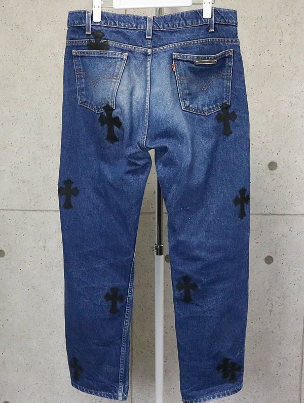 銀座店 クロムハーツ リーバイス 505 デニムパンツ クロスパッチ 91252