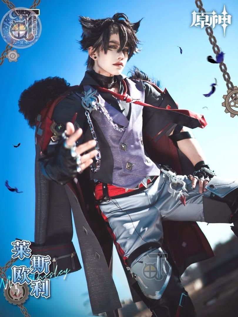 猫と三丁目 原神 リオセスリ コスプレ衣装 ウィッグ 靴追加可 コスチューム ハロウィン仮装 イベント衣装 コスプレセット 高品質コスプレ 再現度高め