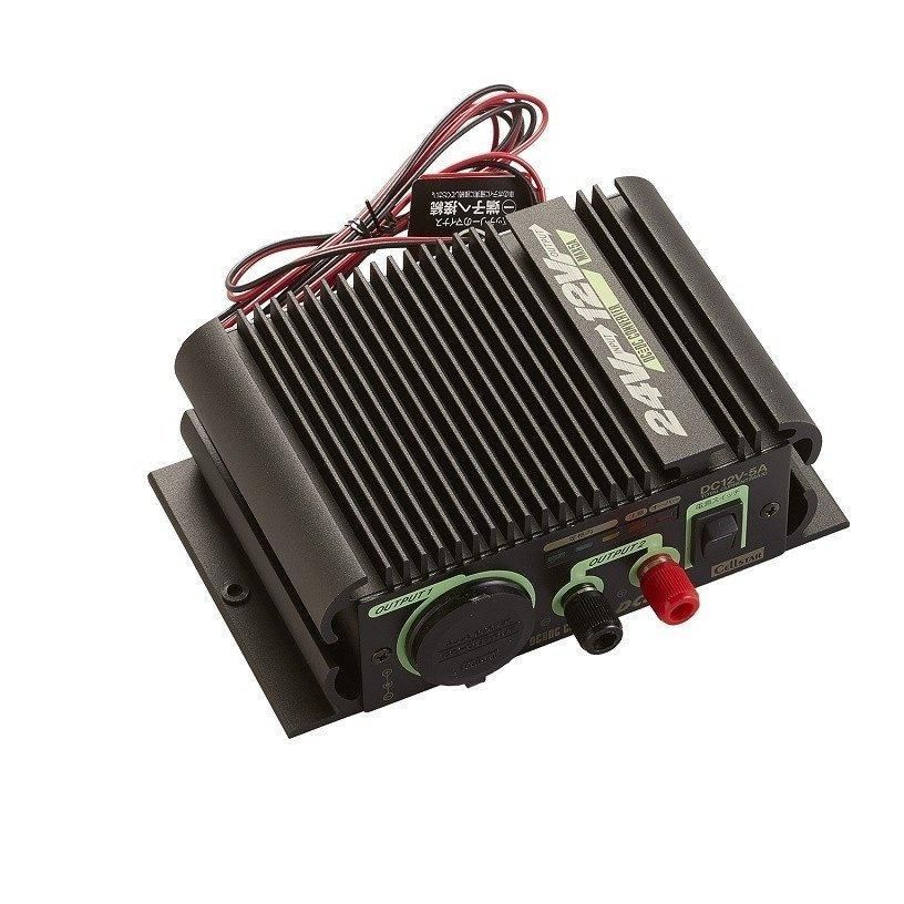 DC-DCコンバーター 24V-12V MAX12A 24V電圧から12V電圧に変換 セルスター工業 DC-505 トラック用品 カー用品