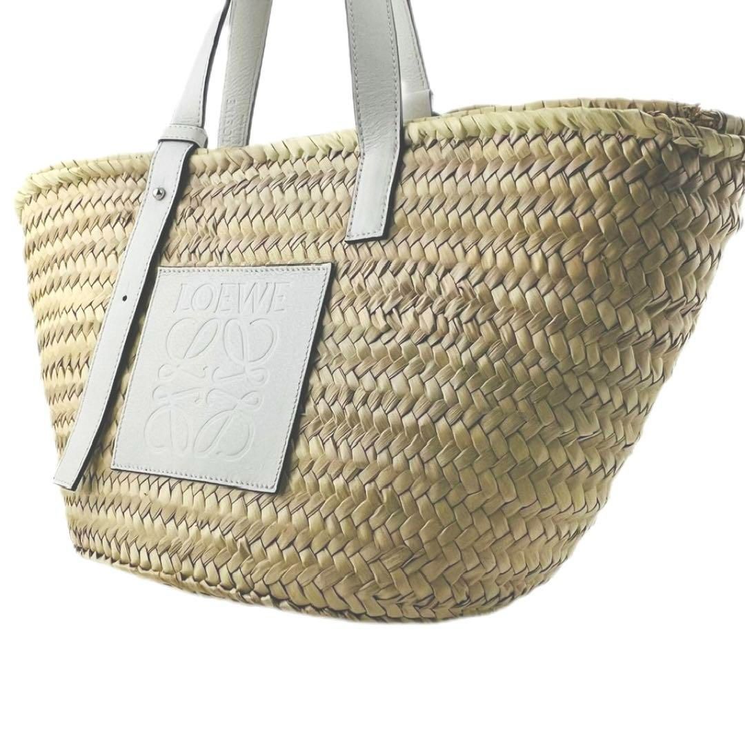 ロエベ バスケット バッグ ラフィア アナグラム ラージサイズ