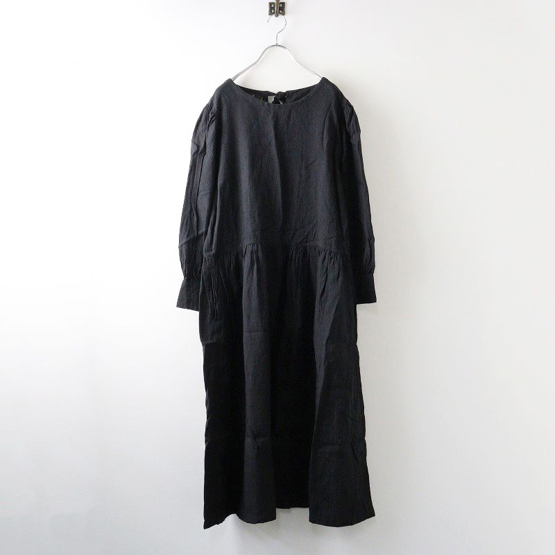 イチ ichi アンティークス ノワール Antiquites noir リネン ノー ギャザー ワンピース |ブラック トップス フ 2400014364859