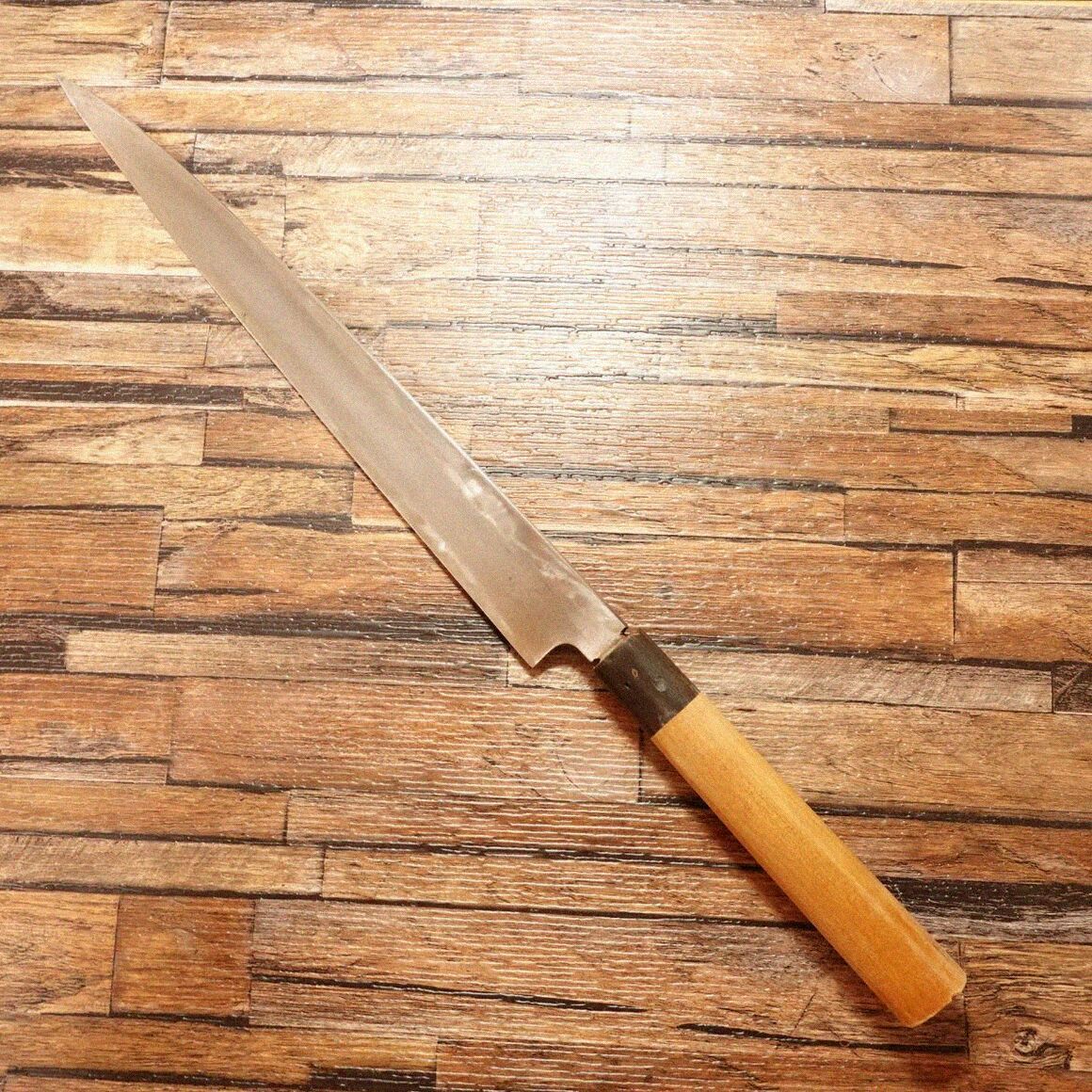 特選　神田　柳刃300mm 刺身包丁　未使用品 源宏明 柳刃包丁 研ぎ済 水牛柄 刺身包丁 ハガネ 使用感少 300mm