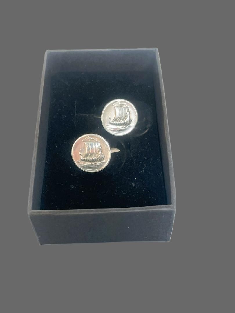  ジョージジェンセン カフス 50 帆船 シルバー 925 91 カフリンクス 小物