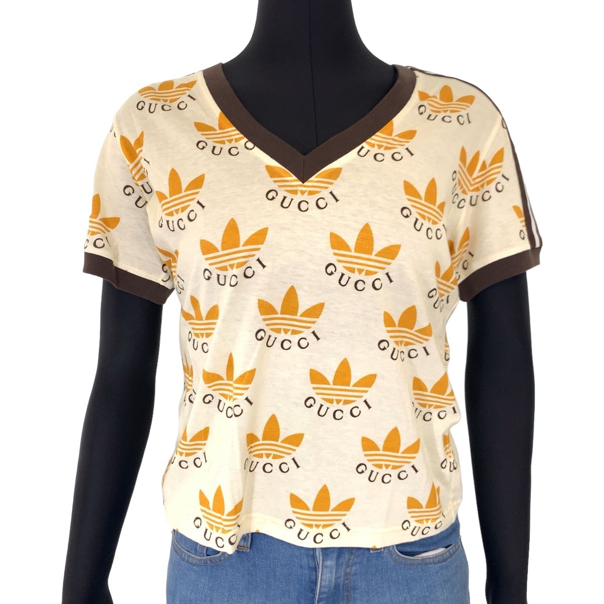 新品未使用 GUCCI グッチ adidas×GUCCI ロゴ サイズXS クリーム 