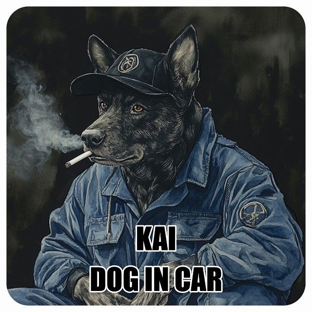 KAI 甲斐犬 DOG IN CAR カーステッカー 犬 作業服 ちょい悪