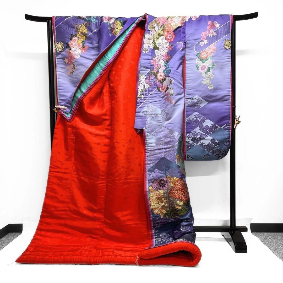 森英恵 HANAE MORI 色打掛 花紋 蝶 ヱ霞 菱 着物 032a① d - メルカリ