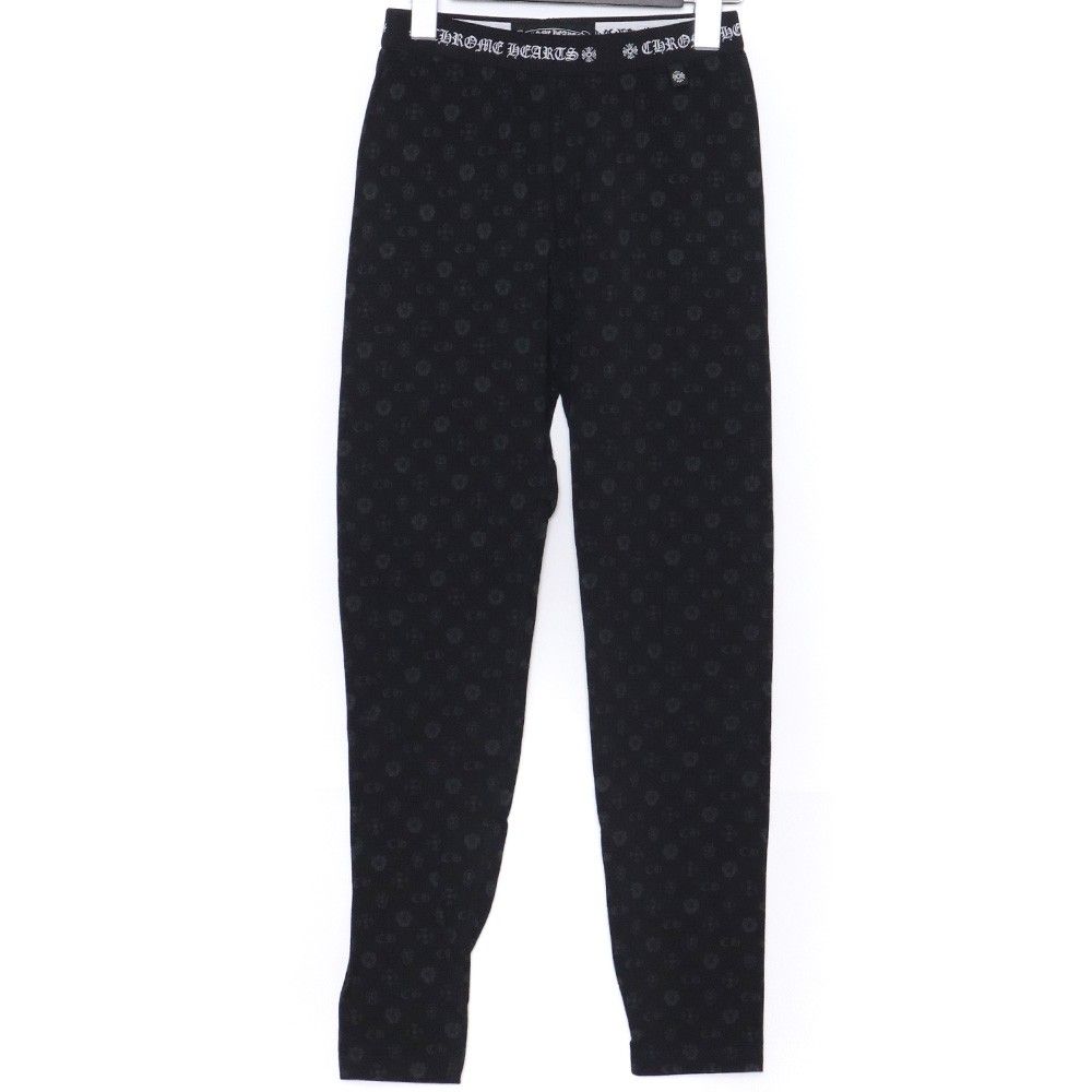 クロムハーツ　モノグラム総柄　黒 レギンス Sサイズ CHROME HEARTS モノグラム総柄レギンス Sサイズ ブラック - メルカリ