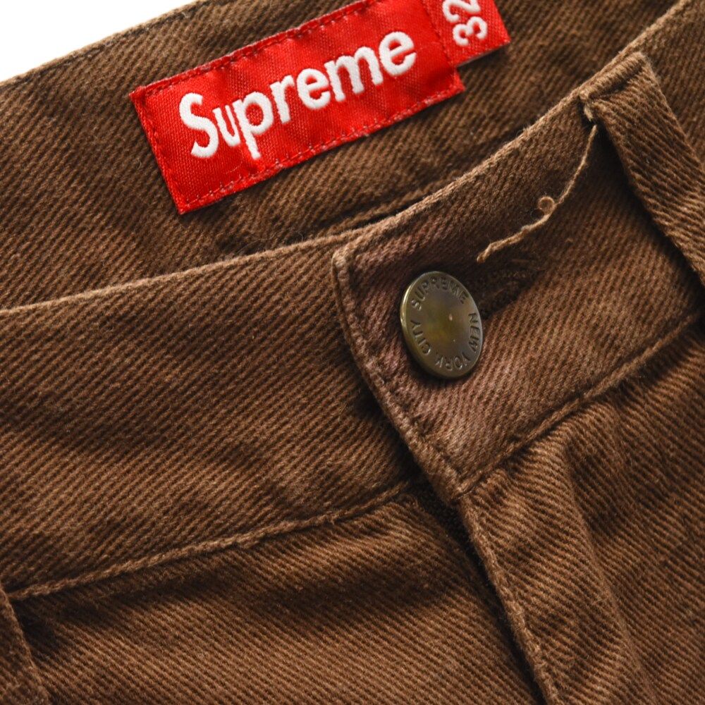 SUPREME (シュプリーム) コットンストレートパンツ ブラウン - メルカリ
