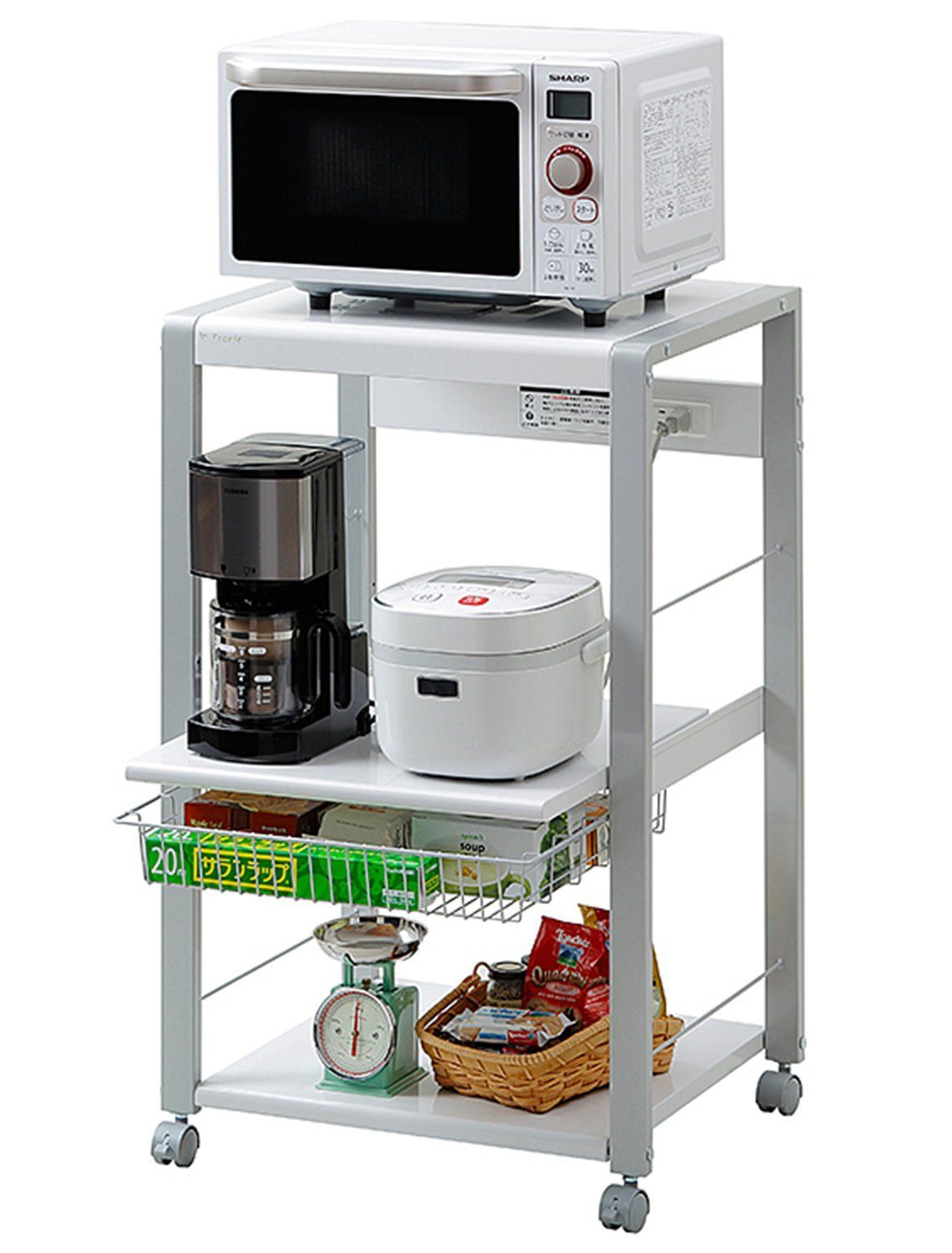 新着商品 ロータイプ ホワイト 幅57 3段 奥行45 レンジ台 オープンラック フローリエ エムケー精工 新型 NEXPOTALLINN_EU