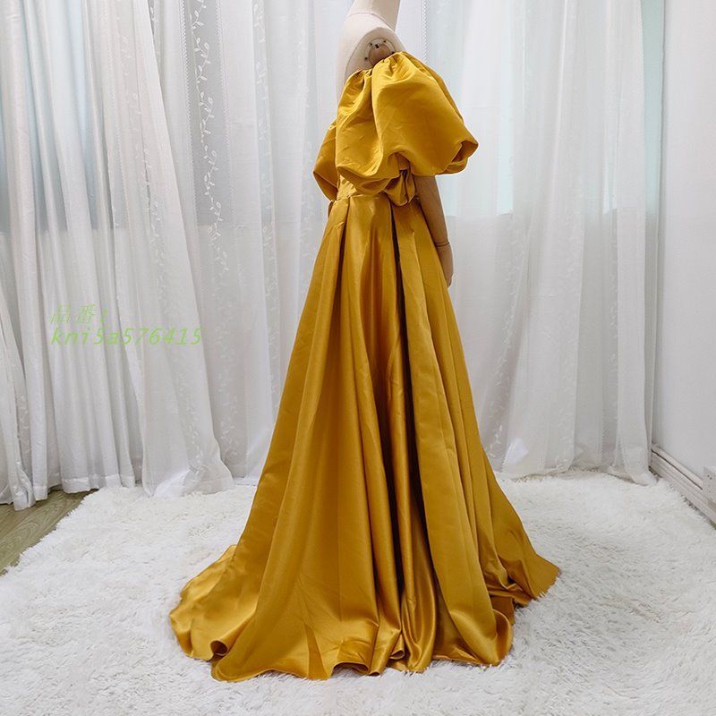 ドレス 2WAY つけ袖 イエロー ゴールド 前撮り ビスチェ ウェディングドレス パーティー 発表会 ロングドレス 結婚式 演奏会 ウエディングドレス 二次会 kni5a576415 MERCADOAVALIA_COM_BR