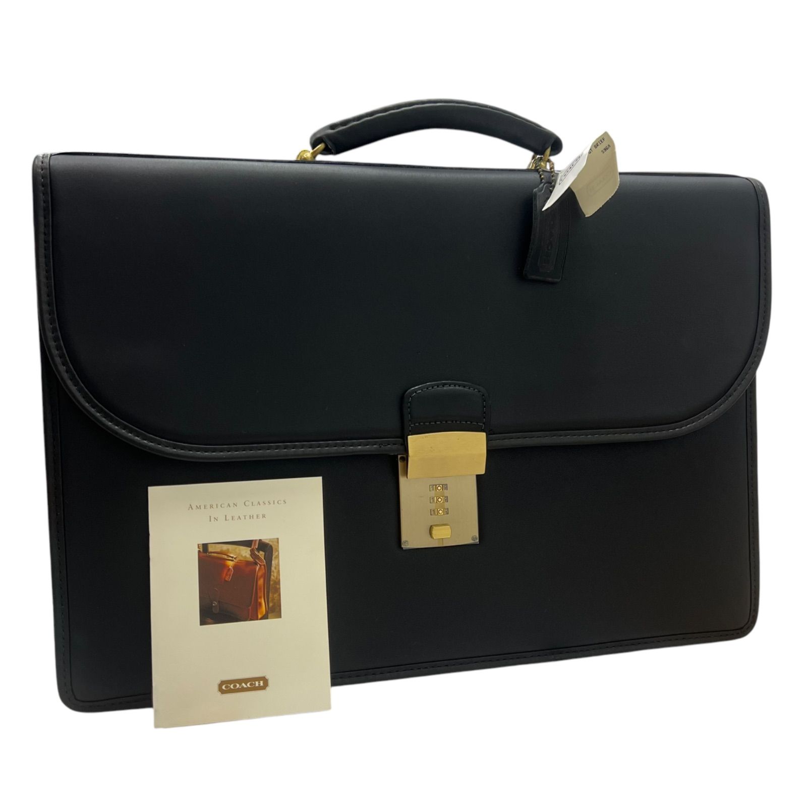 Coach 5353 ビジネスバッグ 未使用品 コーチ オールドコーチ ブリーフケース A4 ビジネスバッグ 2室 黒 ダイヤルロック デッドストック