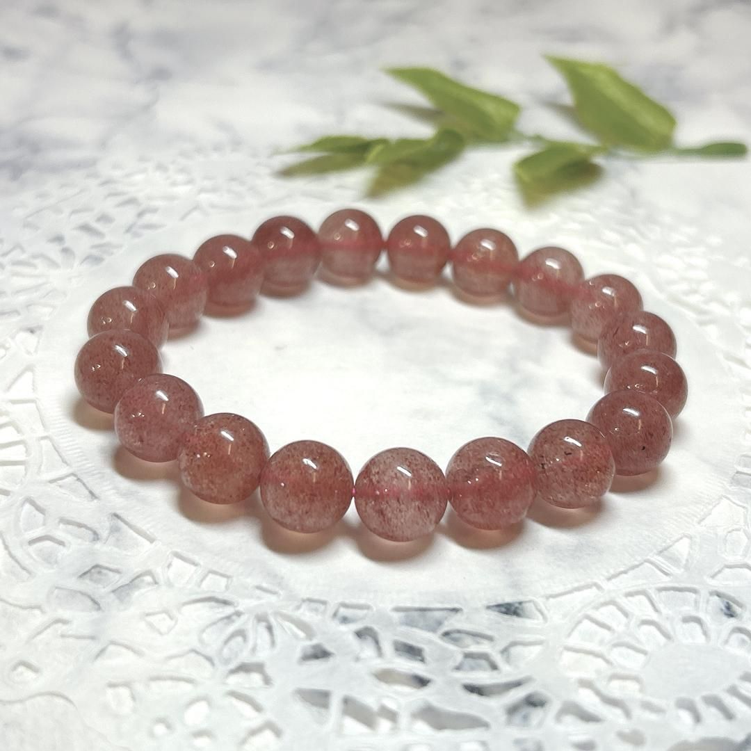 ストロベリークォーツ＊10㎜＊ロシア産＊ブレスレット＊Strawberry Quartz