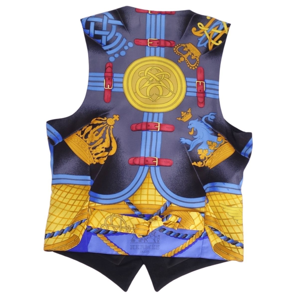 美品 Vintage エルメス HERMES ベスト ジレ シルク切り替え 総柄