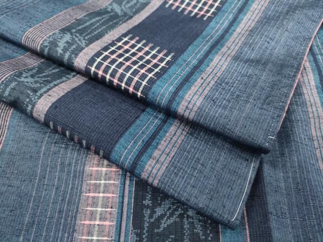 平和屋着物○上質な紬 笹竹間道 正絹 逸品 未使用 DAAU3962du