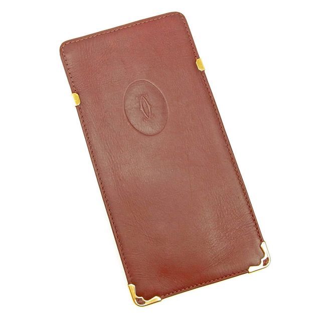 カルティエ メガネケース 眼鏡ケース マストライン ボルドー レザー