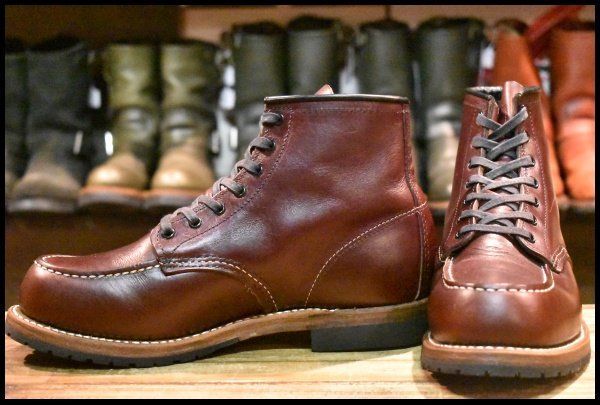 【8D 美品 07年】レッドウィング 9010 ベックマン ブラックチェリー フェザーストーン モックトゥ 編み上げ ブーツ redwing HOPESMORE【FB173】