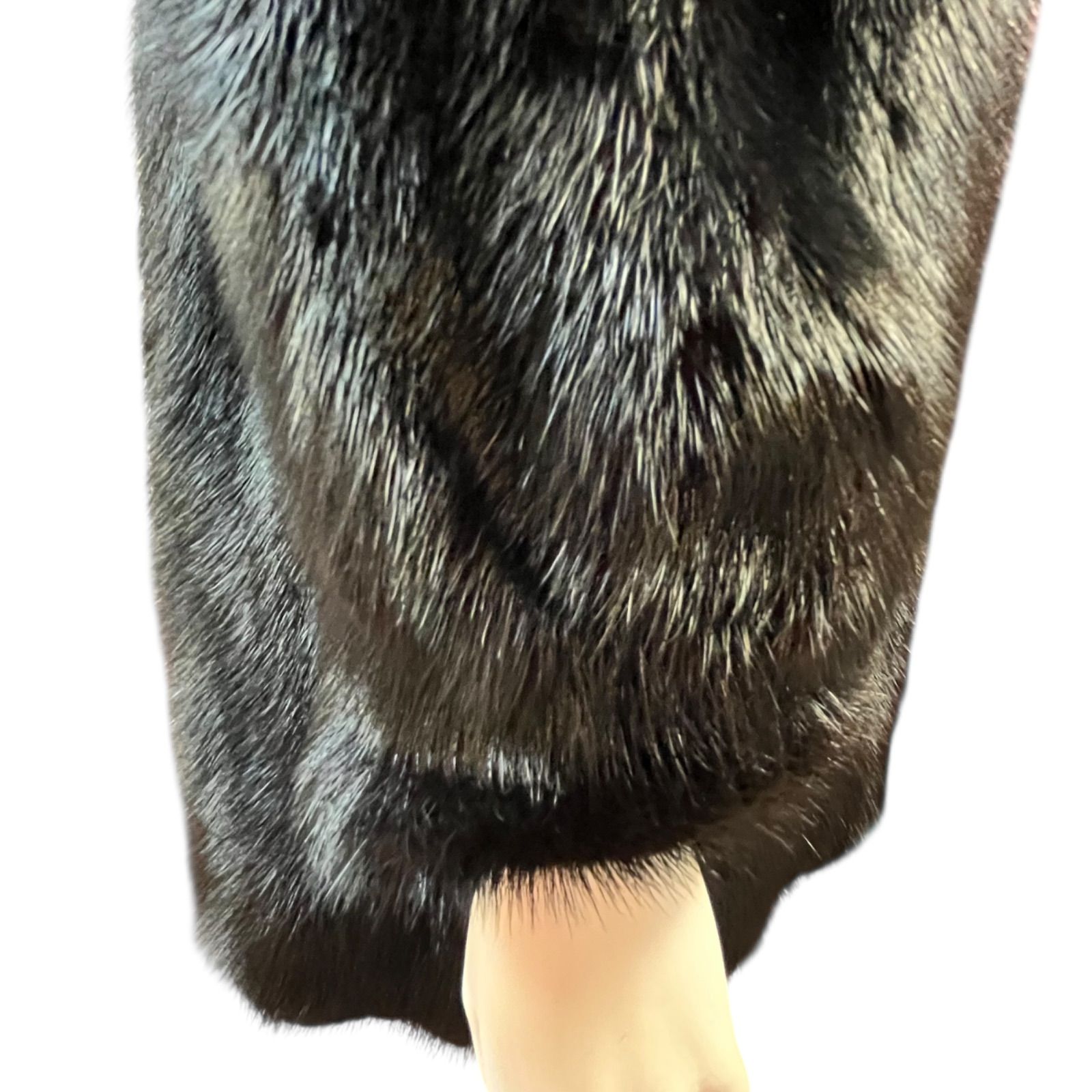 管31915】SAGA MINK サガミンク ロングコート ブラック ファーコート