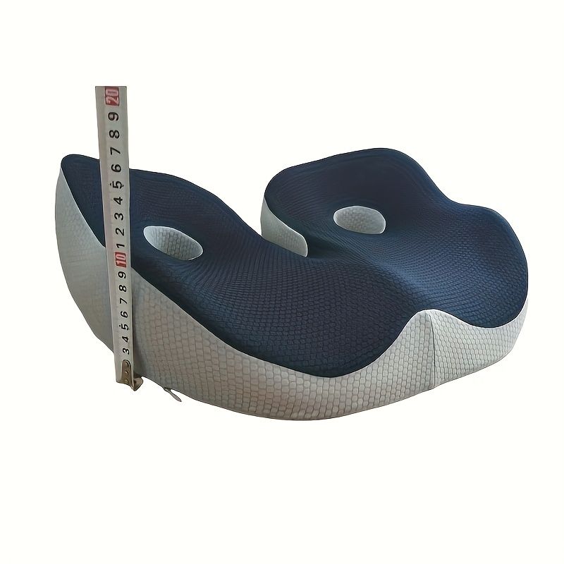 エルゴノミックメモリーフォームシートクッション - 通気性があり 快適なお尻パッド ホームオフィス＆カーチェア用 手洗いのみ - グレー/ブラック