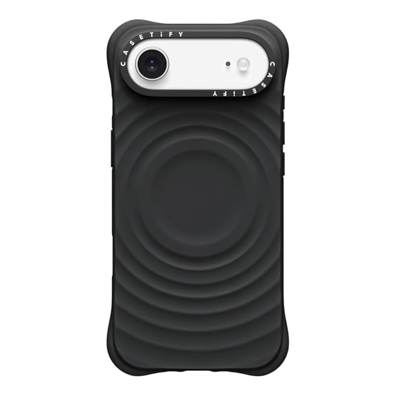 CASETiFY ウェーブ シリコン iPhone Air ケース 波型シリコン|MagSafe対応|耐衝撃 - ブラック