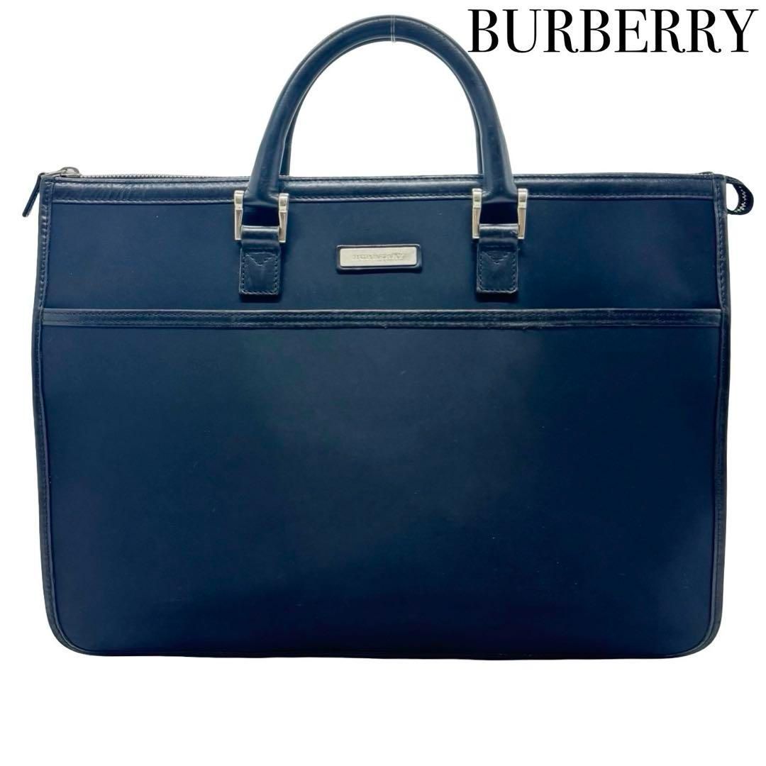 Burberry A4収納可 ブリーフケース ビジネスバッグ ノバチェック BURBERRY バーバリー ノバチェック レザー キャンバス ビジネス