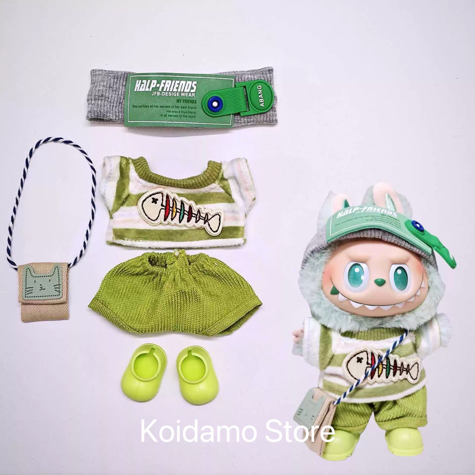 美品 LABUBU お洋服セット 着せ替えコスチューム 06 5点セット】LABUBU服 着ぐるみ着せ替え服 1/2/3代 ラブブ