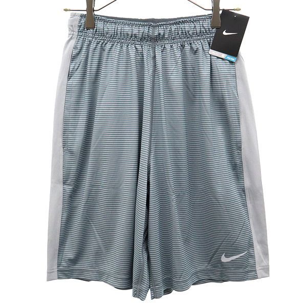 未使用 ナイキ スポーツ ボーダー ショートパンツ S グレー系 NIKE ロゴ メンズ 【中古】  【230417】 メール便可