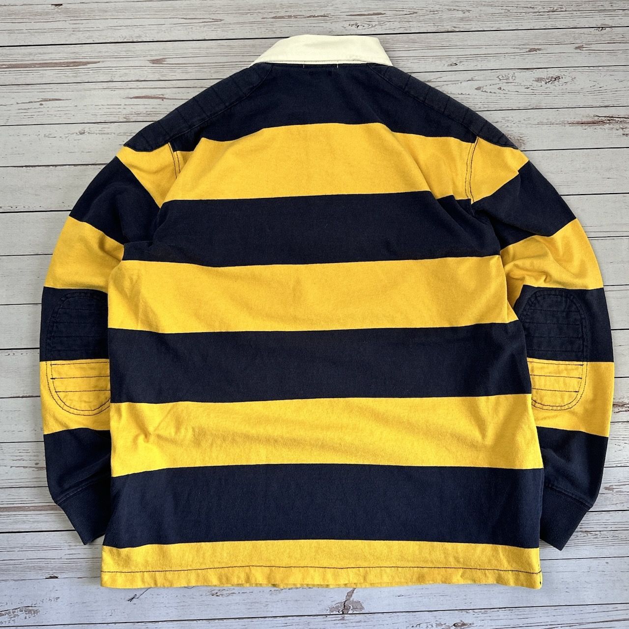 【XLサイズ】ポロ ラルフローレン 長袖 ラガーシャツ ボーダー 古着 Ralph Lauren - 90s USA製 ポロ ラルフローレン ボーダー 長袖