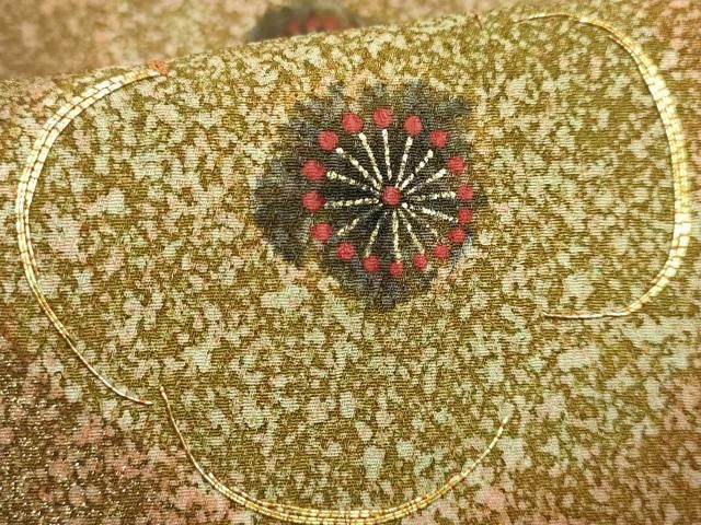 平和屋着物■極上　京友禅の第一人者　松井青々　九寸名古屋帯　駒刺繍　舞梅　金彩　やまと誂製　逸品　DZAA8819kh5 平和屋着物□極上 京友禅の第一人者 松井青々 九寸名古屋帯 駒刺繍 舞