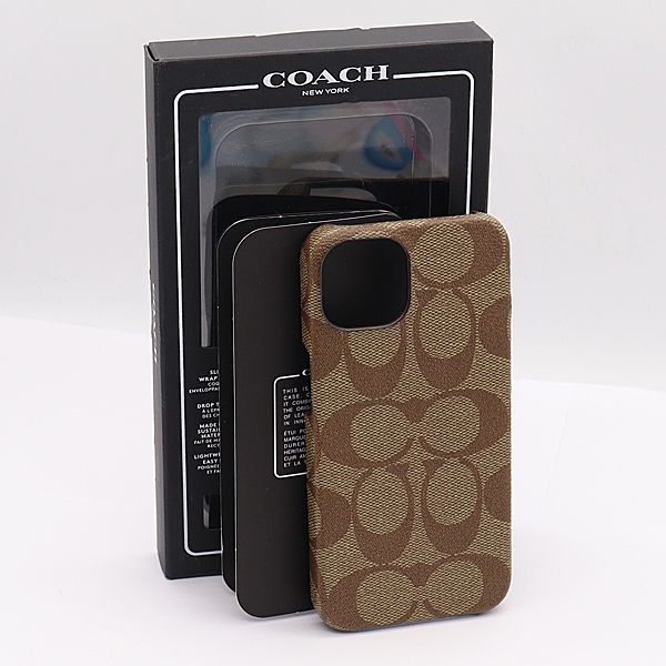 美品 箱付 定価約￥13,000 コーチ CG513 スマホケース アイフォン13 