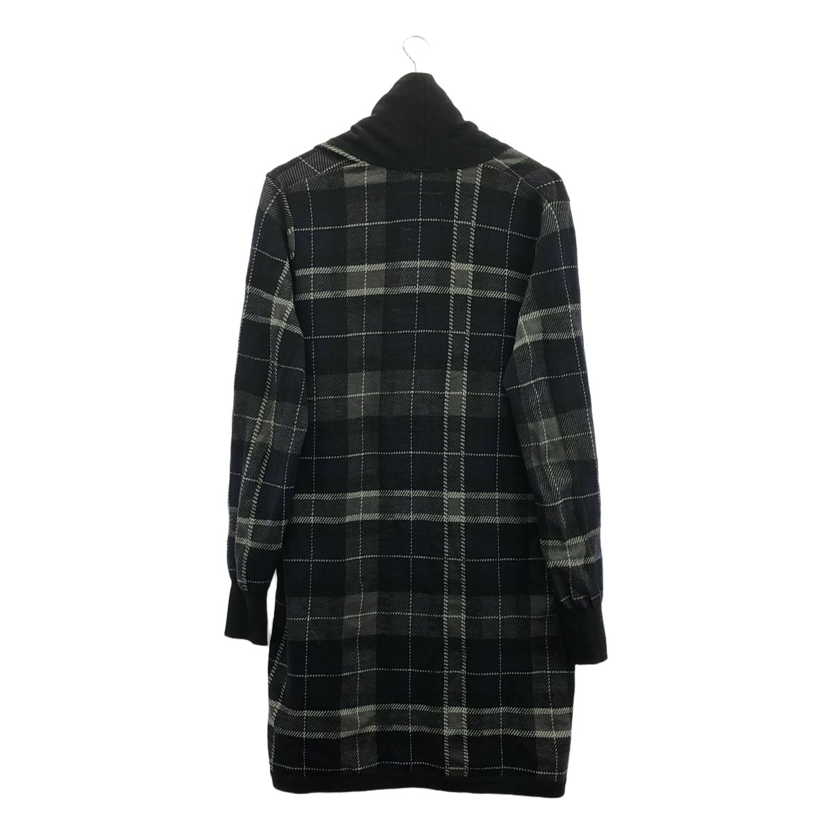 sacai / サカイ | ウール混 リブ切替 チェック ロングカーディガン 