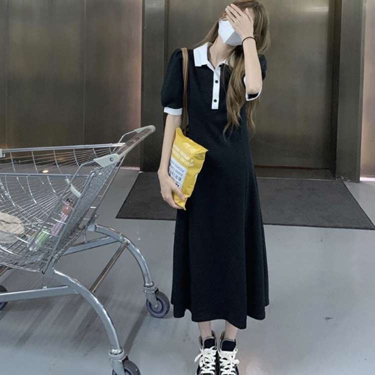 Tシャツ  半袖ワンピース レディース ポロシャツ ワンピース ロング 夏 サマーワンピース ロングワンピ ポロシャツワンピ Tシャツ ワンピ 快適 パフスリーブ 楽天市場】【送料無料】半袖ワンピース レディース ポロシャツ