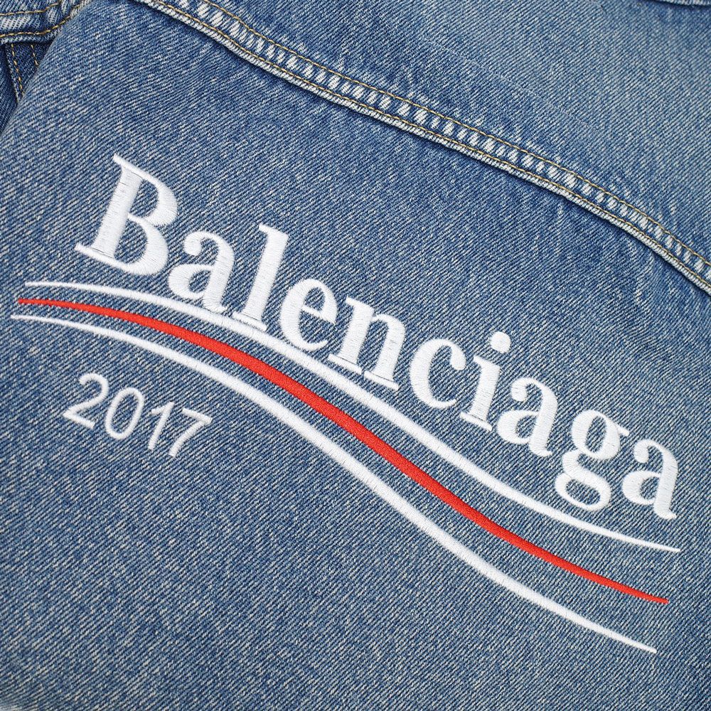 バレンシアガ デニムジャケット Gジャン バックロゴ 100周年記念 刺繍