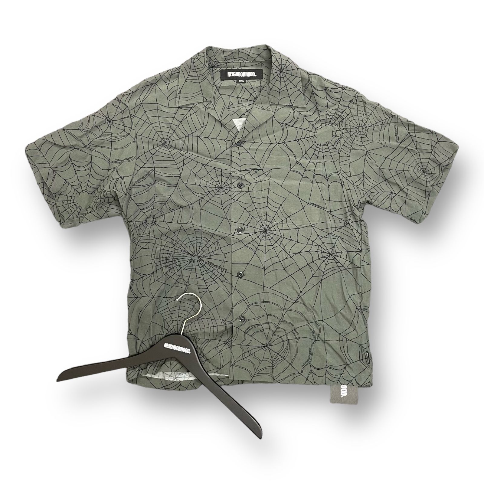 NEIGHBORHOOD SPIDERWEB HAWAIIAN SHIRT SS GRAY ネイバーフッド スパイダーウェブ ハワイアンシャツ 231TSNH-SHM08【004】