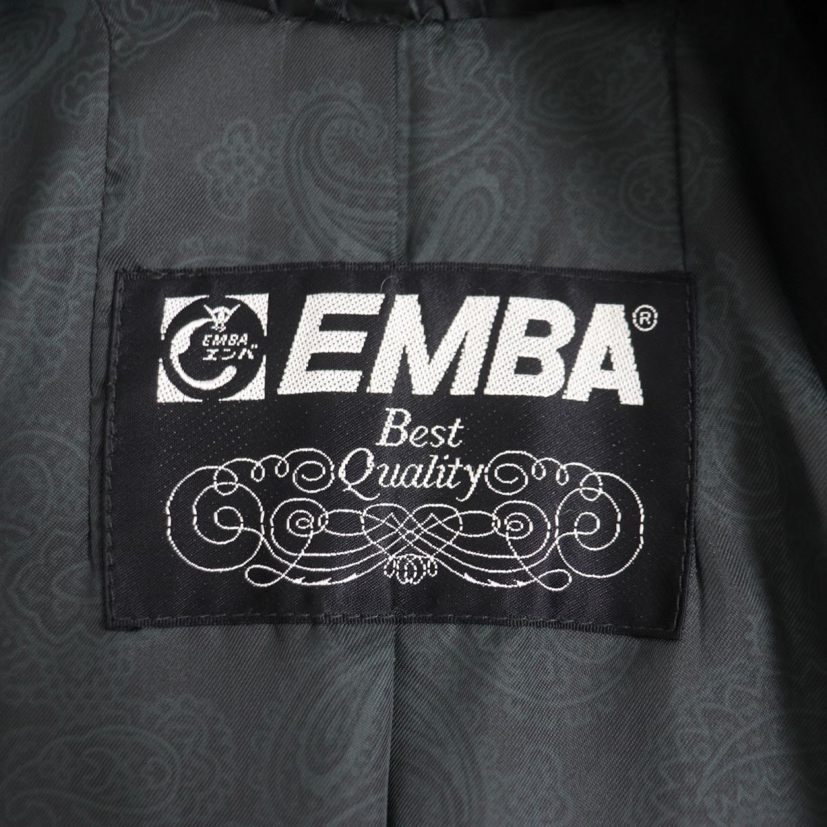 極美品▽EMBA エンバ MINK シェアードミンク 裏地ペイズリー柄 本毛皮