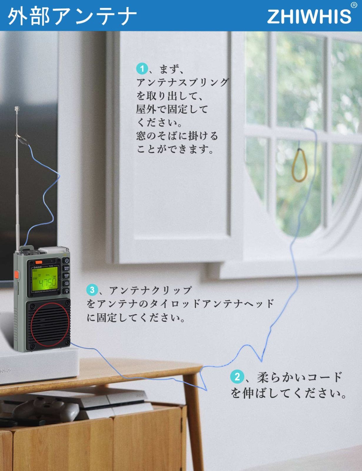 MicroSDカード対応 FM|中波|短波|VHF|ワイドFM