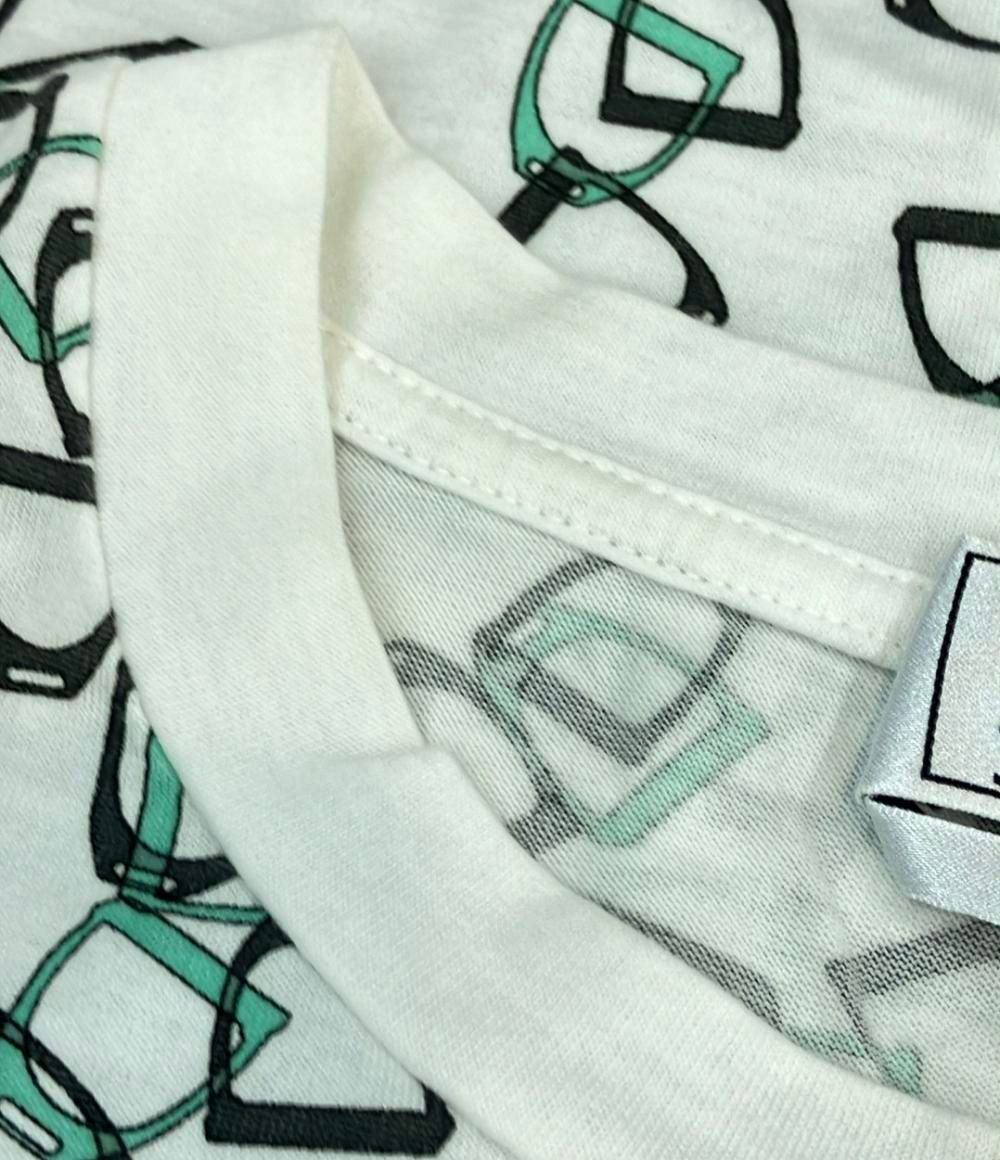 ★美品★ エルメス HERMES ホースビット 総柄 プリント 半袖 Tシャツ エルメス 半袖Tシャツ 総柄 ホースビット レディース SIZE S