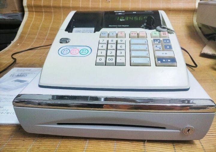 カシオレジスター TE-M80 中古品 人気機種感熱紙 送料無料 002544 カシオレジスター TE-M80 中古品 人気機種感熱紙 送料無料