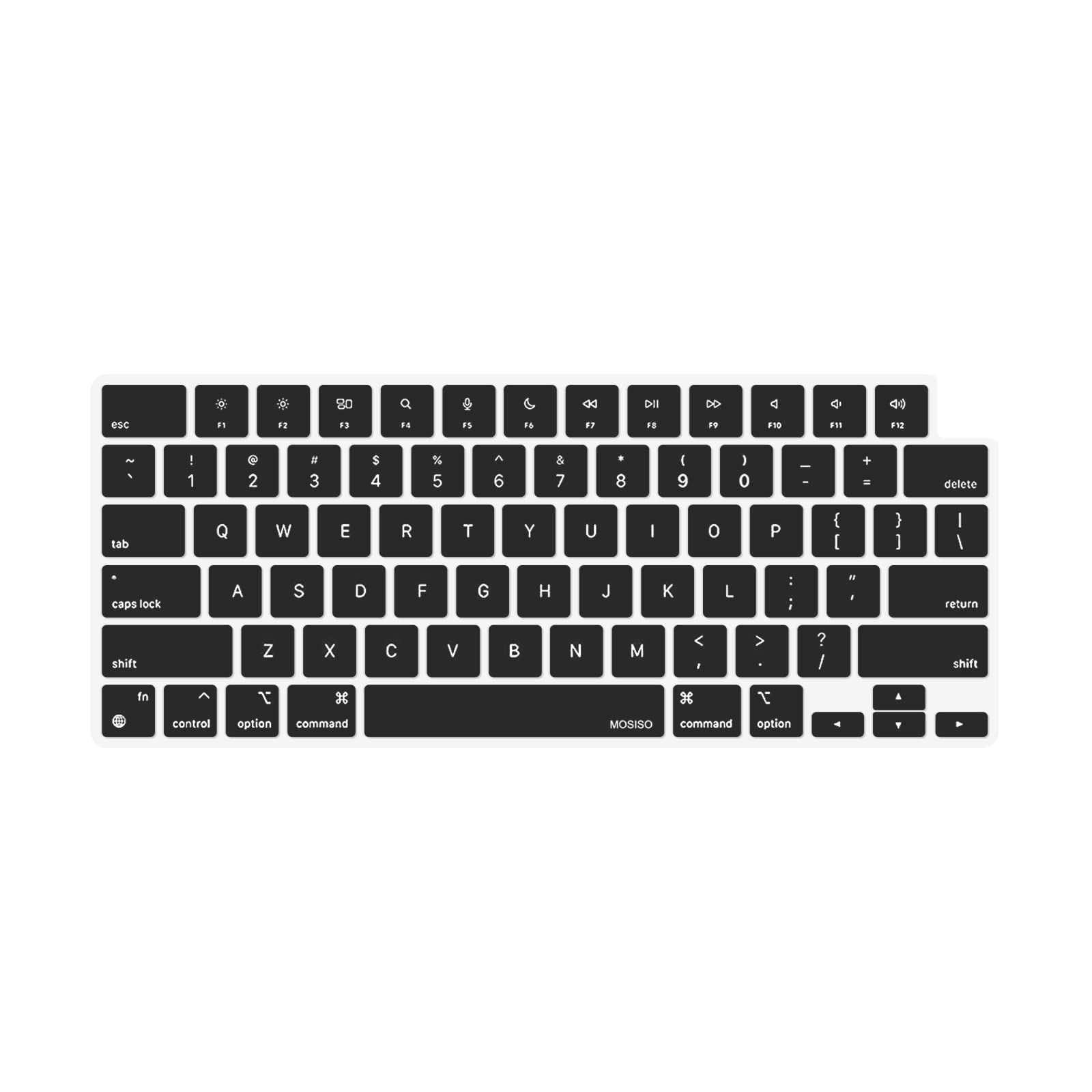 MOSISO キーボードカバースキン MacBook Air 15 M2 A2941/Air 13.6 M2 A2681対応 MacBook Pro 14/16 2023-2021 M3 M2 M1 A2918 A2992 A2779 A2442 [ブラック]