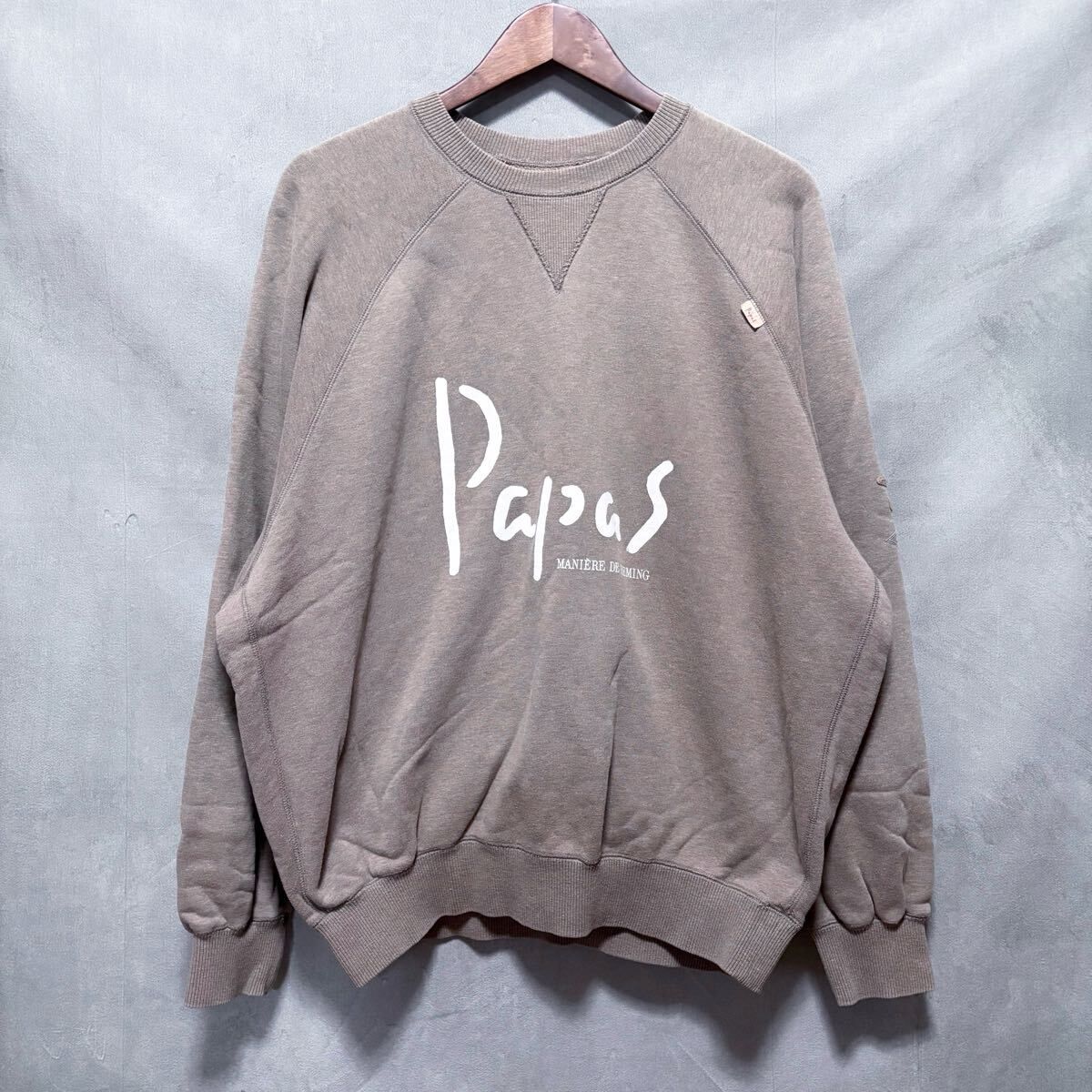 PAPAS パパス 定番 裏毛 両面プリント 両V ワッペン ロゴ