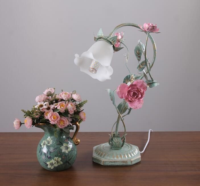 【予約販売商品】 照明 スタンドライト テーブルランプ デスクライト雑貨 花柄 ローズステンド