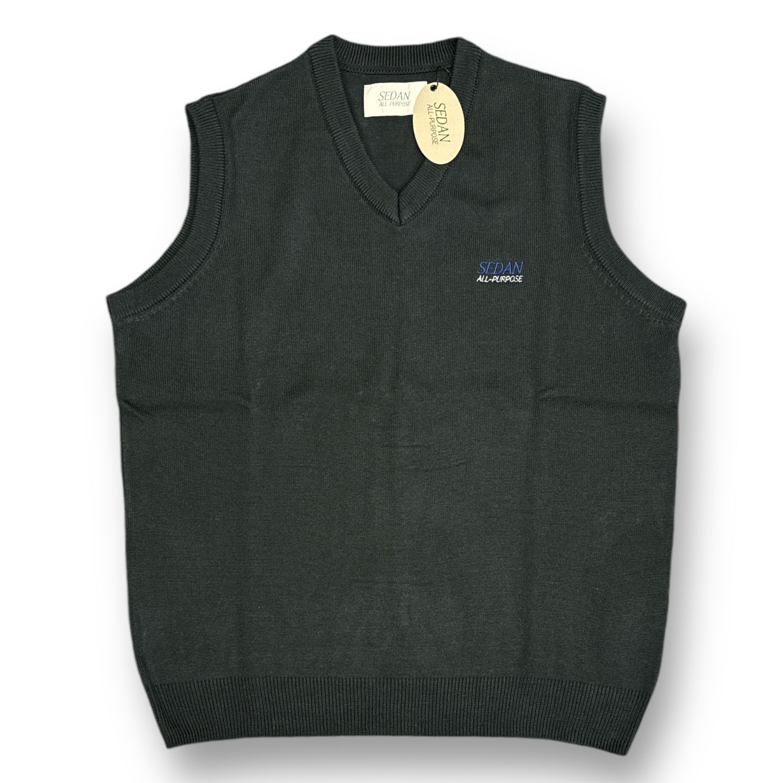 SEDAN ALL-PURPOSE Logo Knit Vest Tech (セダンオールパーパス) 黒