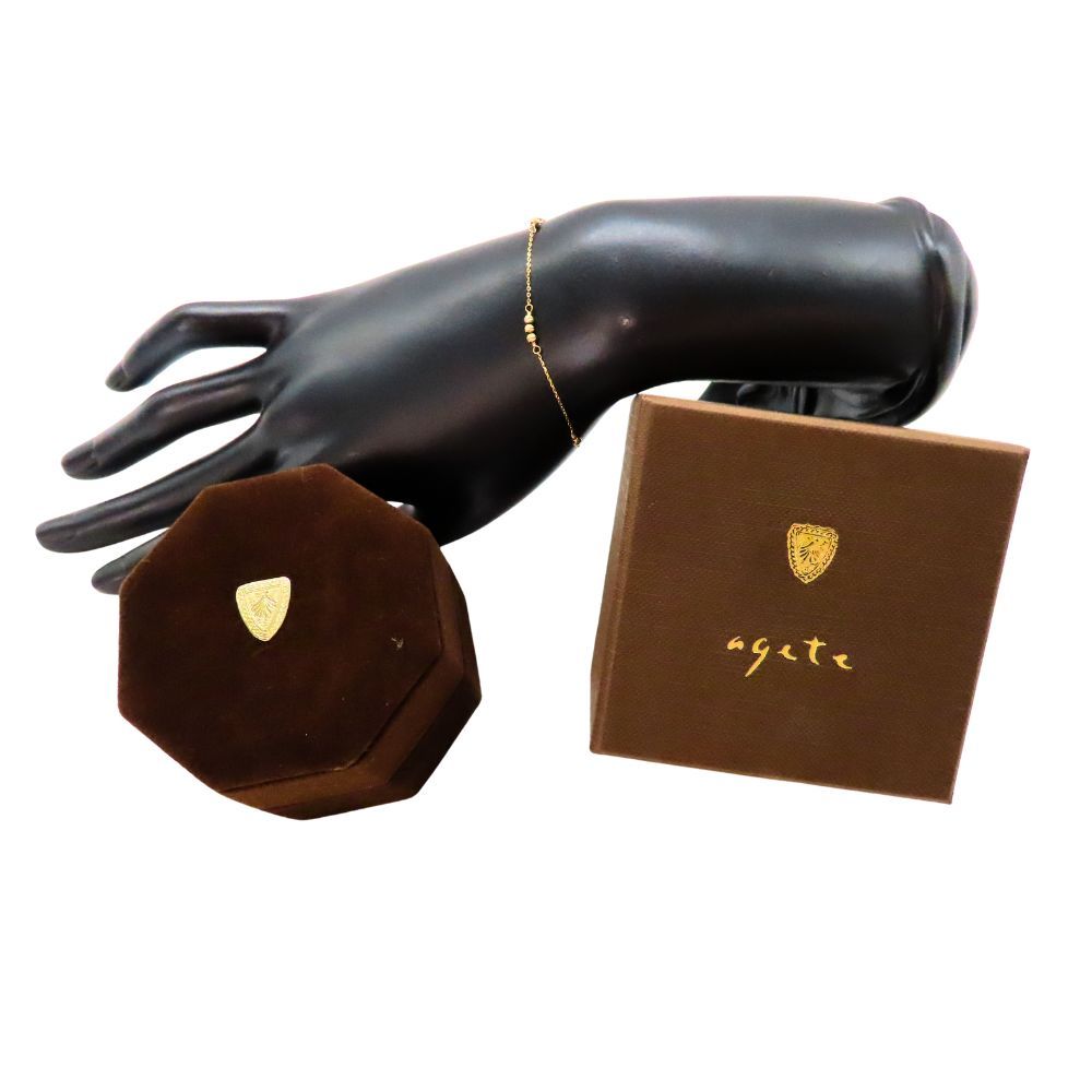 中古】agete アガット K10 ゴールド ブレスレット 繊細 華奢