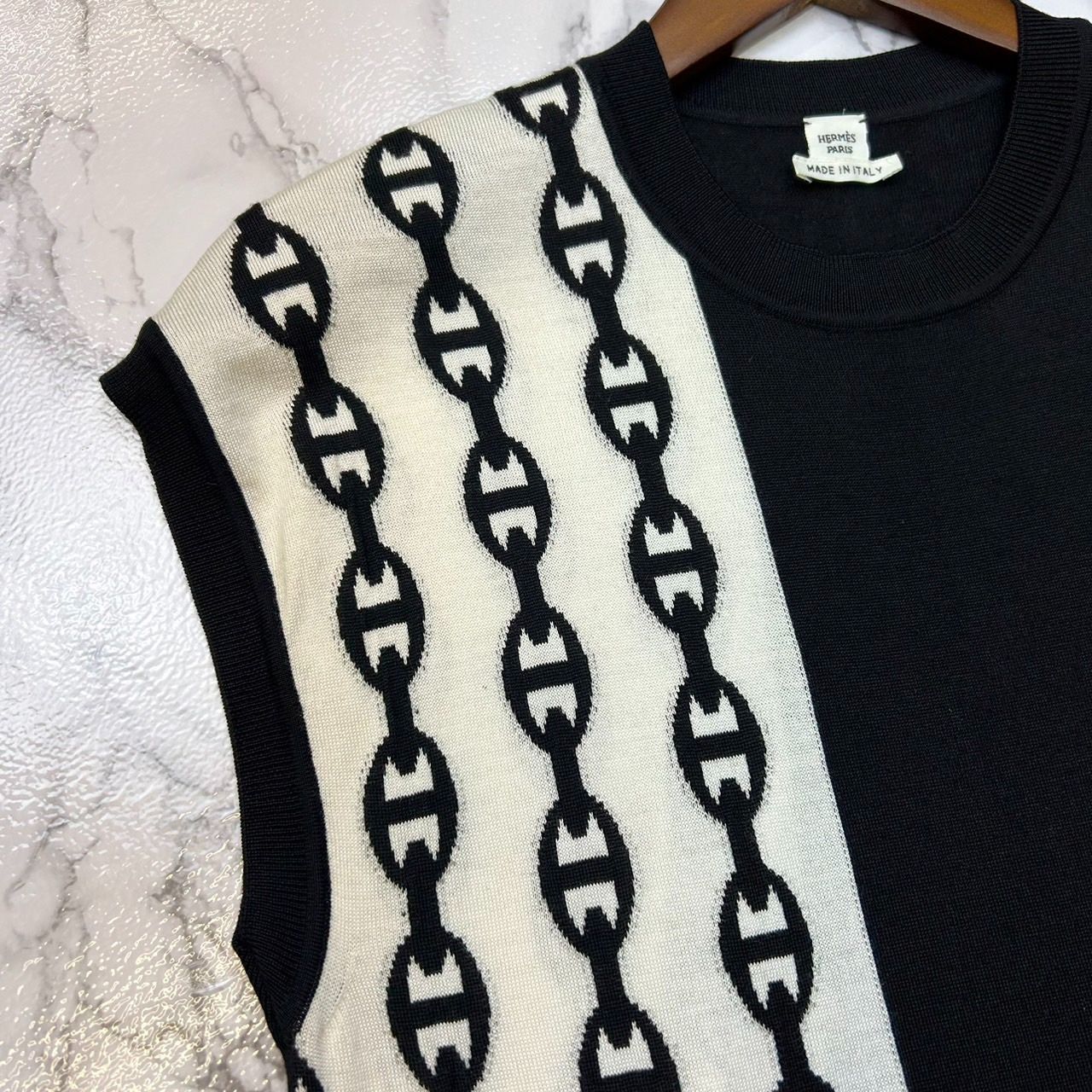 ✨美品✨ HERMES エルメス シェーヌダンクル 柄 カシミヤ シルク 