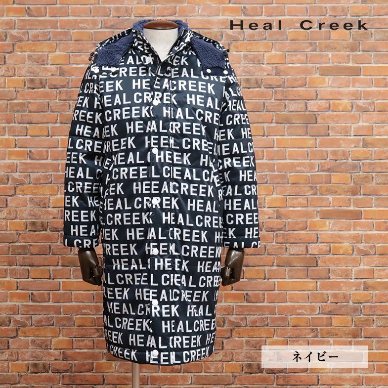 秋冬/Heal Creek/48(L)サイズ/ウォーム コート 撥水 ストレッチ SOLOTEX 高機能 ロゴ 裏ボア 防寒 あたたか ゴルフ 新品/紺/ネイビー/jd172/