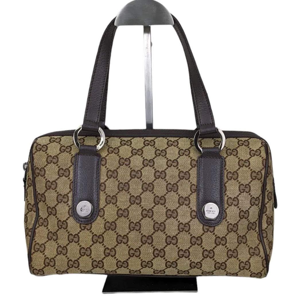 人気【美品】GUCCI グッチ GGキャンバス ボストンバッグ ハンドバッグ 