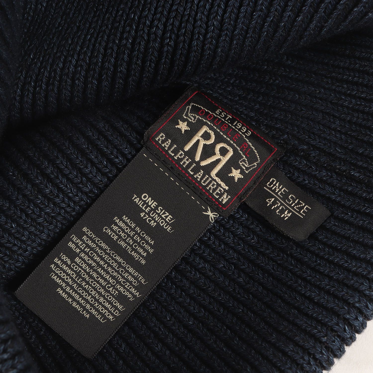【極美品】RRL インディゴ コットンニット ワッチキャップ ダブルアールエル 極美品】RRL インディゴ コットンニット ワッチキャップ ダブル
