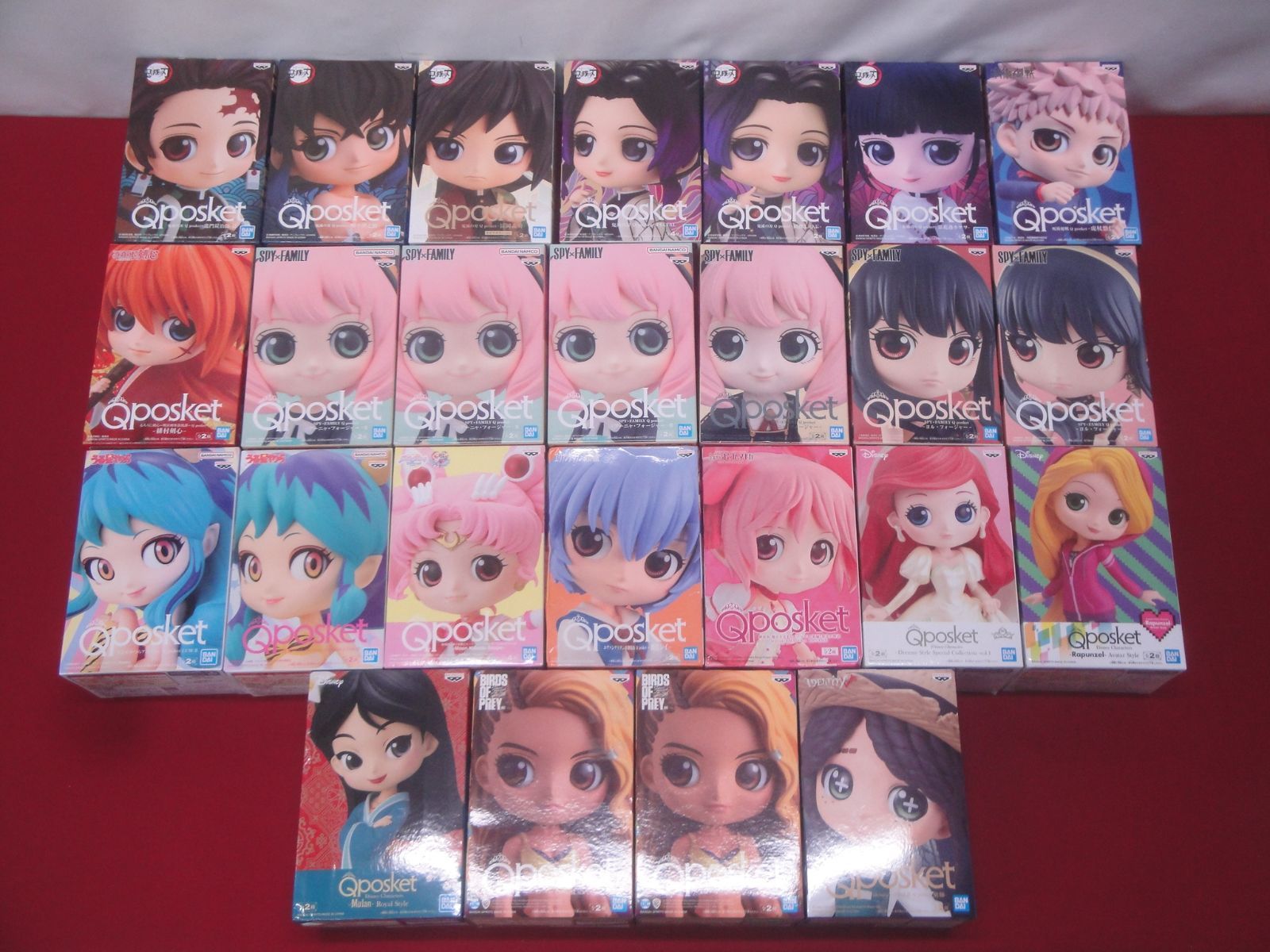Q posket 鬼滅の刃 スパイファミリー うる星やつら セーラームーン ディズニー 他 フィギュア まとめ 25点セット 314