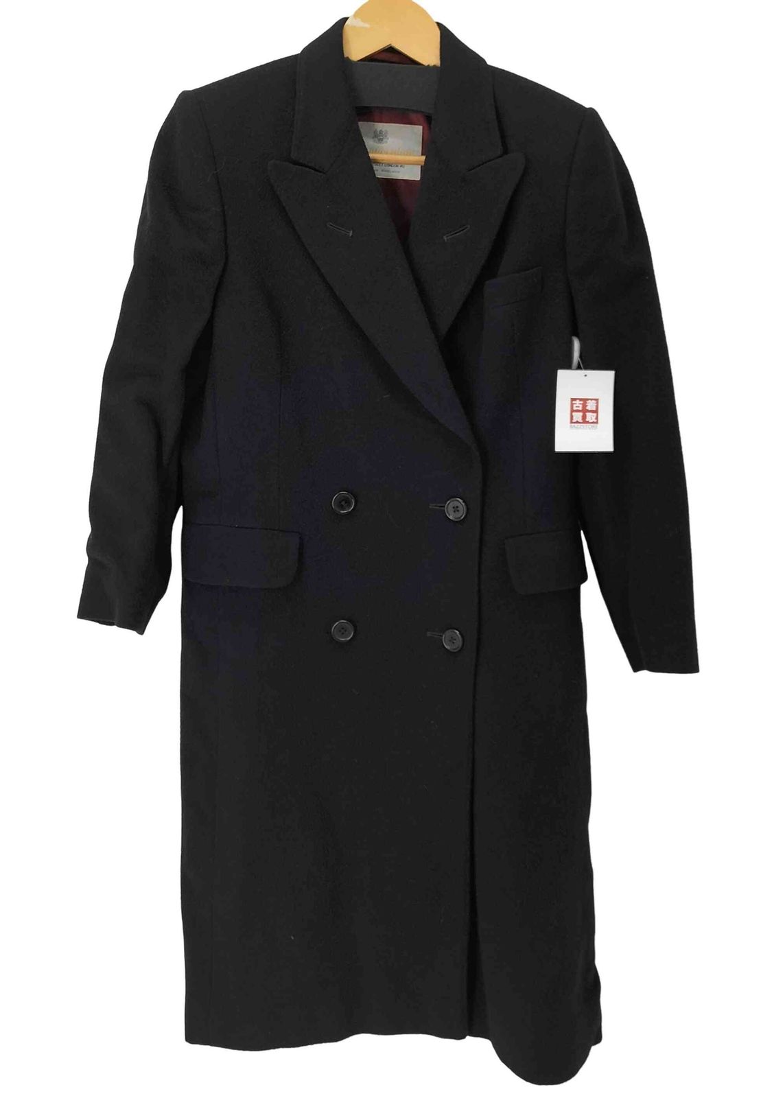 アクアスキュータム AQUASCUTUM 80-90S MADE IN INGLAND カシミアダブルチェスターコート レディース 表記無
