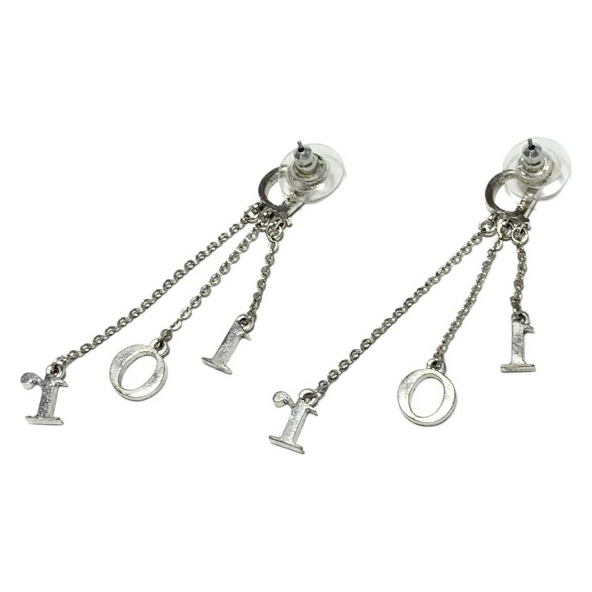 張りのある DIOR|ChristianDior ディオール|クリスチャンディオール ピアス - シルバー×クリア Dior モチーフ